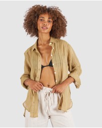 CAMIXA - Crinkle Oversized Linen Shirt