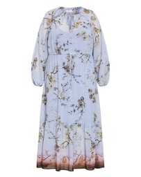 City Chic - Plus size Love Border Print Maxi Dress - cornflower