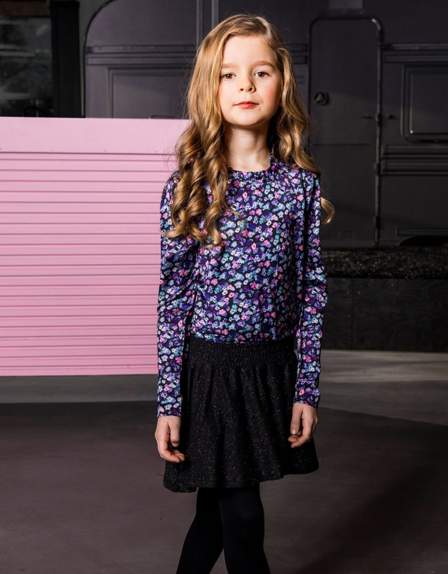 B.Nosy - Long Sleeve Floral Dress with Glitter Skirt - Kids-Teens
