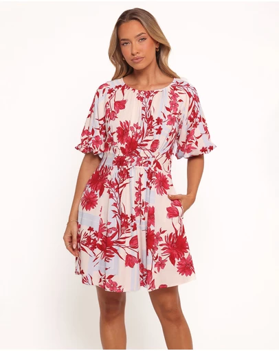 Petal & Pup - Simmons Mini Dress - Fuchsia Floral