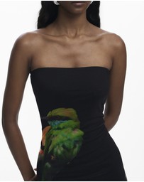 Desigual - Strapless long printed Dress