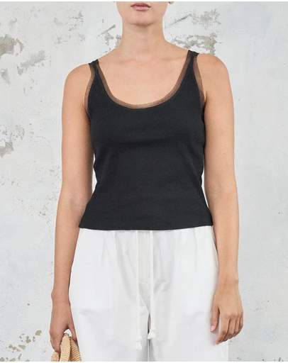 FRIEND of AUDREY - The Cotton Mesh Tank