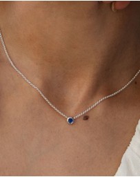 Dower & Hall - Women's Blue Sapphire Round Dewdrop Pendant In Sterling Silver