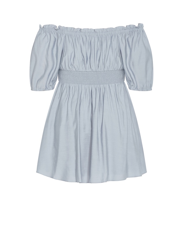 City Chic - Plus size Mela Dress - dusty blue