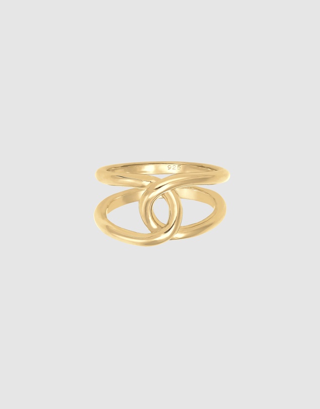 Elli Jewelry - Ring Organic Elegant in 925 Sterling Silver Gold Plated