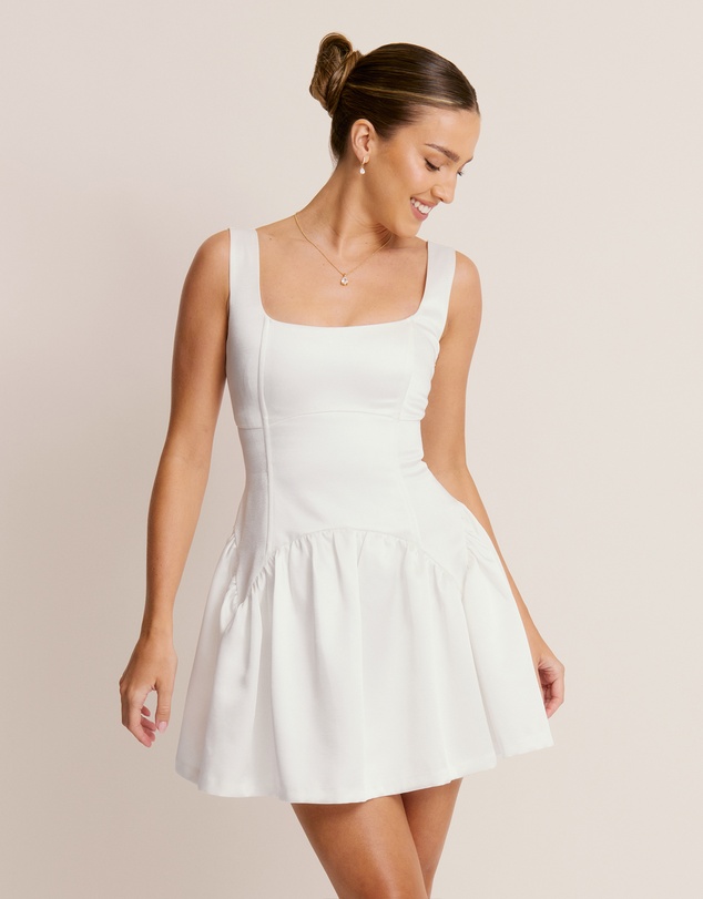 Six Stories - Scoop Neck Skater Mini Dress