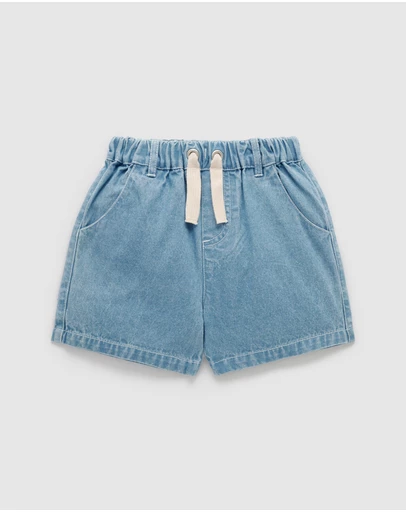 Purebaby - Pull on Denim Shorts-Kids-Babies