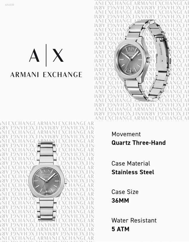 Armani Exchange - Silver Tone Analogue Watch