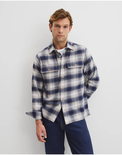 Country Road - Cotton Flannel Check Overshirt