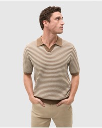 Seed Heritage - Contrast Stripe Knit Polo