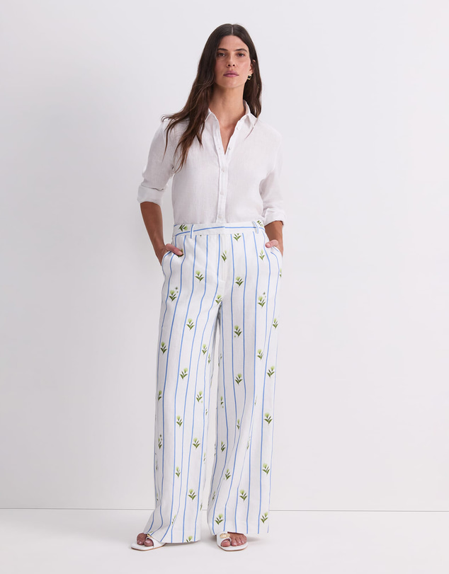 Sportscraft - Hampton Stripe Linen Pant