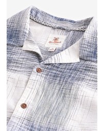 NEXT - Linen Blend Check Short Sleeve Shirt