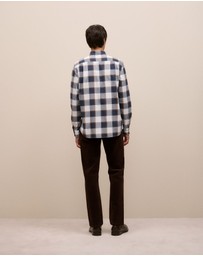 Trenery - Regular Fit Brushed Check Shirt in Marshmallow
