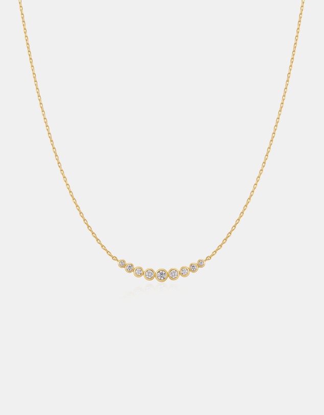Ania Haie - Gold Graduated Bezel-Set Necklace