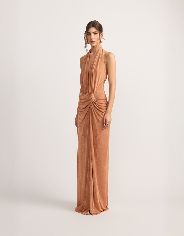 TOJHA - Bailey Halter Maxi Dress Cardamom