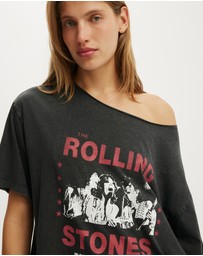 Cotton On - Lcn Music Off Shoulder Boxy Graphic Tee