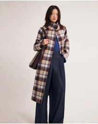 Oxford - Edi Checked Funnel Collar Coat