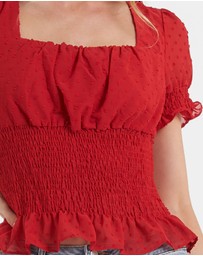 Amelius - Skylight Short Sleeve Shirred Top
