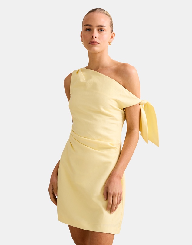Forever New - Cinzia Tipped Shoulder Linen Mini Dress