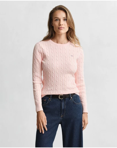 Gant - Stretch Cotton Cable Crew Neck Knit