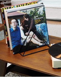 Victrola - Victrola Eastwood II Turntable - Walnut + Gadhouse Vinyl Rack Bundle - Black