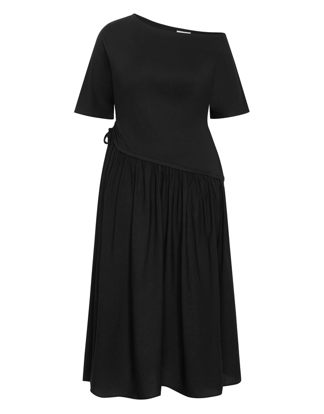 City Chic - Plus size Off Shoulder Mixed Media Maxi Dress - black