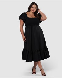 Pink Dusk by Curve Project - Electric Feel Midi Dress