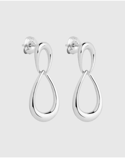 Najo - Vivante Silver Drops Grande Earrings