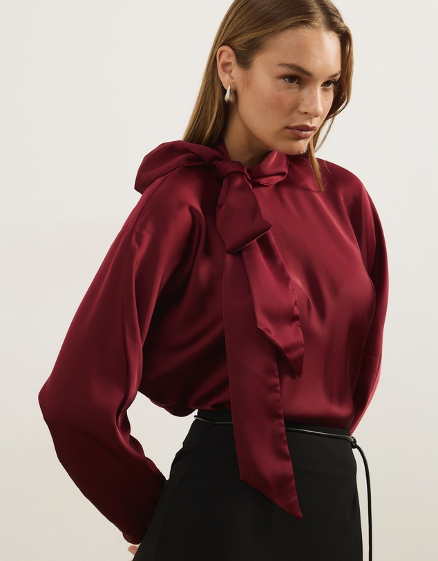 Atmos&Here - Caliah Satin Scarf Top