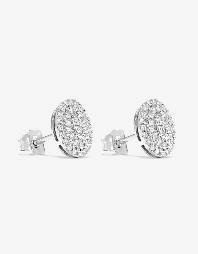 Michael Hill - 0.30 Carat TW Oval Shaped Diamond Cluster Stud Earrings in 10kt White Gold