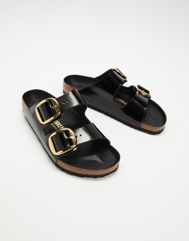 Birkenstock - Arizona Big Buckle Natural Leather Patent Nappa Glamour - Women's