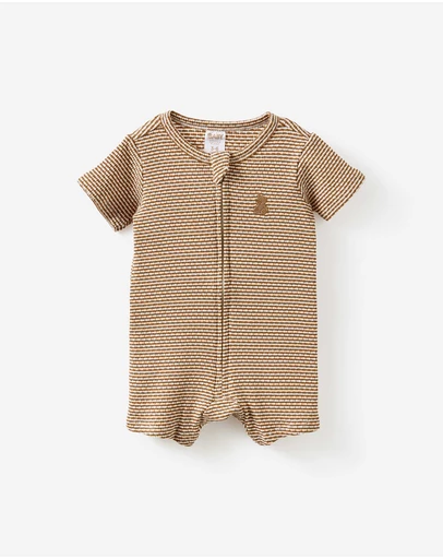 Cotton On Kids - Littlie Organic Short Sleeve Zip Romper