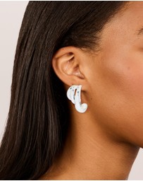 Lovisa - Silver Smooth Layered Half Hoop Earrings