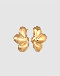 Elli Jewelry - Earrings Stud with Stone Flower Zirconia 925 Sterling Silver Gold-plated