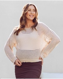 Angel Maternity - Valerie Maternity Crochet Sweater Beige