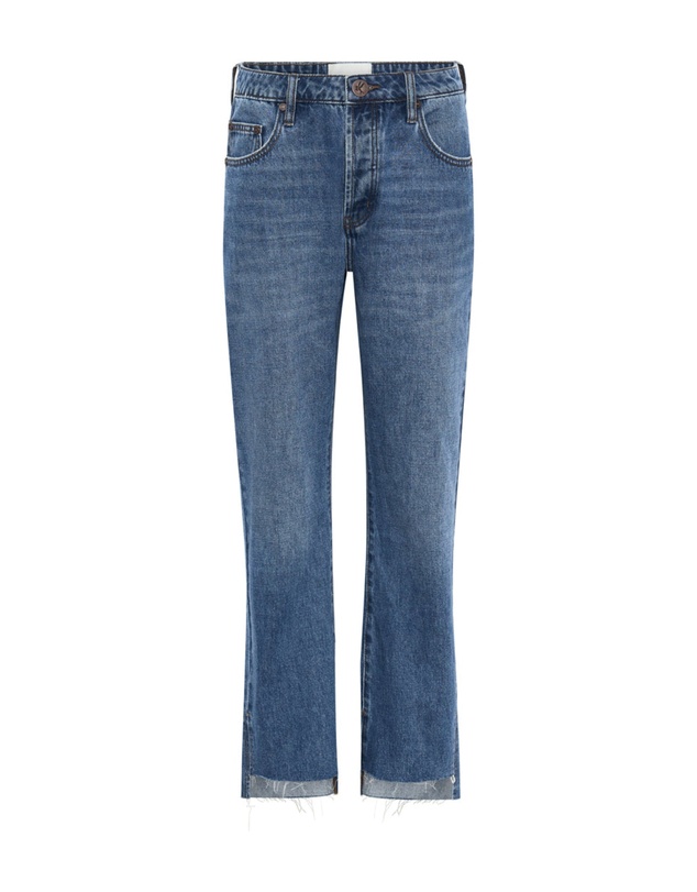 ONE TEASPOON - Bay Blue Hooligans Mid Waist Relaxed Cropped Jeans