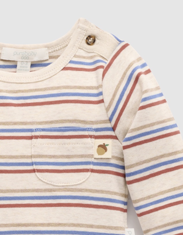 Purebaby - Striped Bodysuit -Kids-Babies