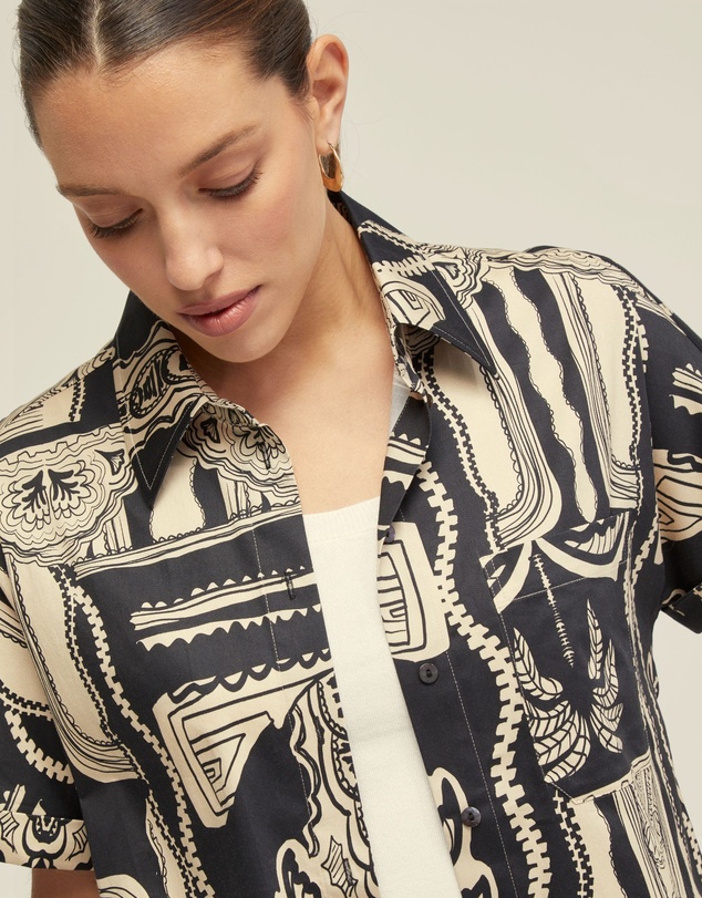 Oxford - Jasmine Printed Short Sleeve Shirt