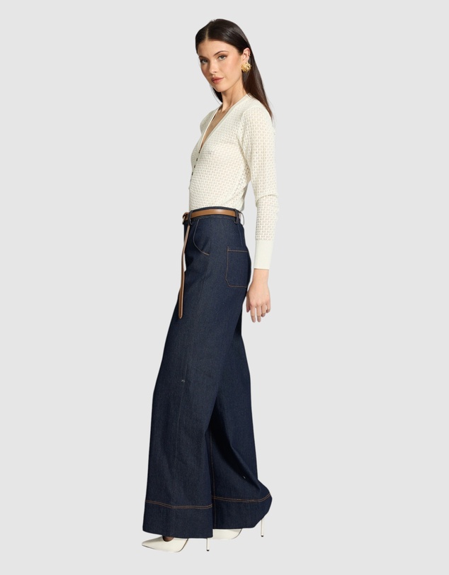 Honey and Beau - Biana Knit Button Up Top