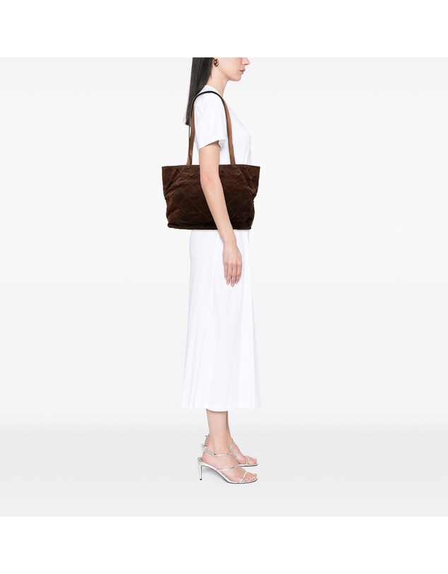 Pre-Loved by Azura Reborn - Pre-Loved Suede Intrecciato Tote