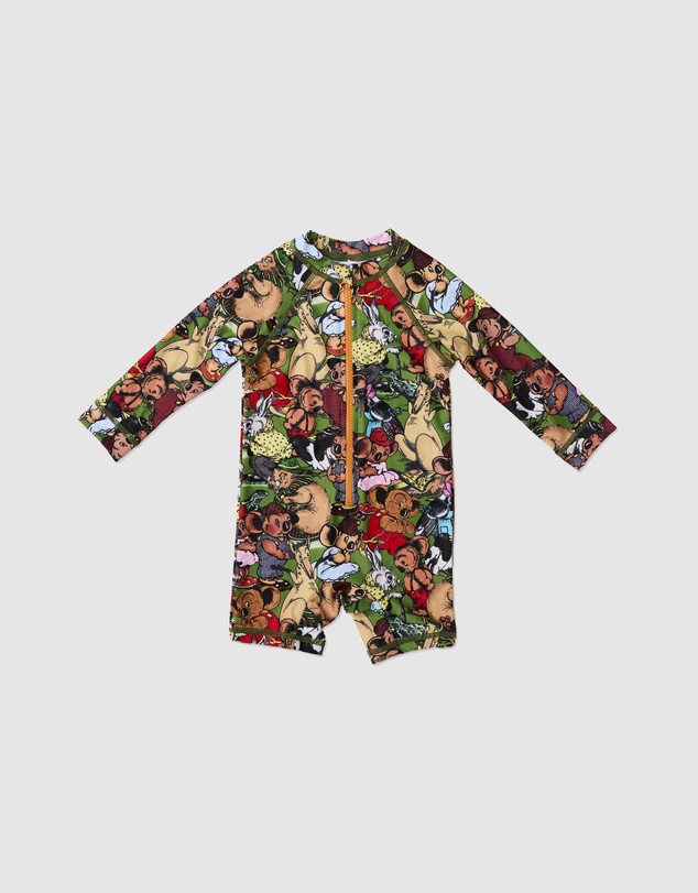Kip&Co - KipCo x Blinky Bill Blinky And Friends Baby Long Sleeve Zip Bathers - Babies