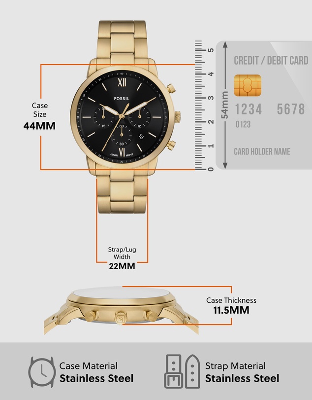 Fossil - Neutra Gold Tone Chronograph Watch
