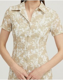 Third Form - Waffle Midi Shirt Dress 