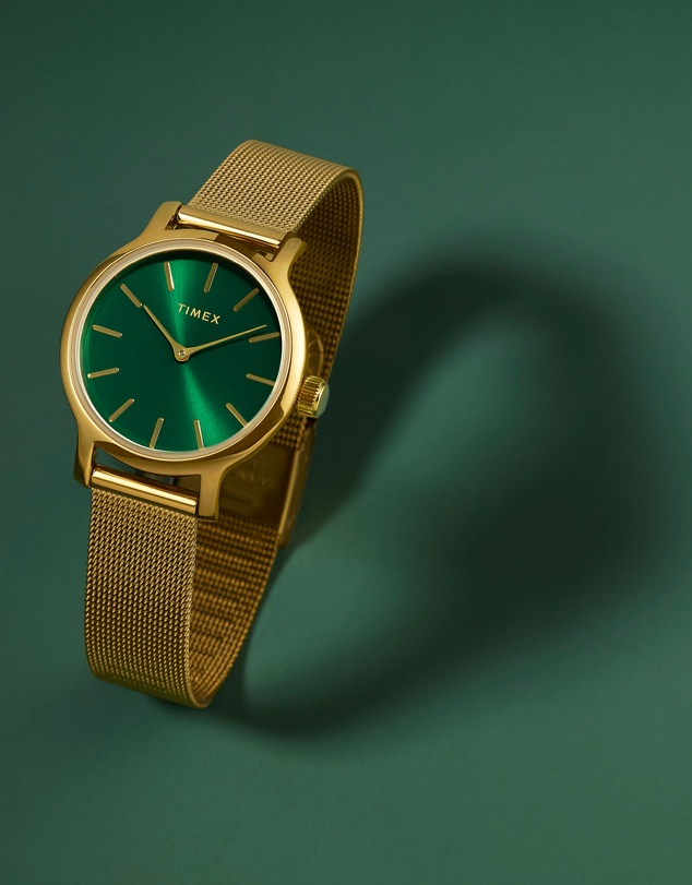 TIMEX - Womens 31mm Transcend Gold-tone Case and Bracelet with Green Dial