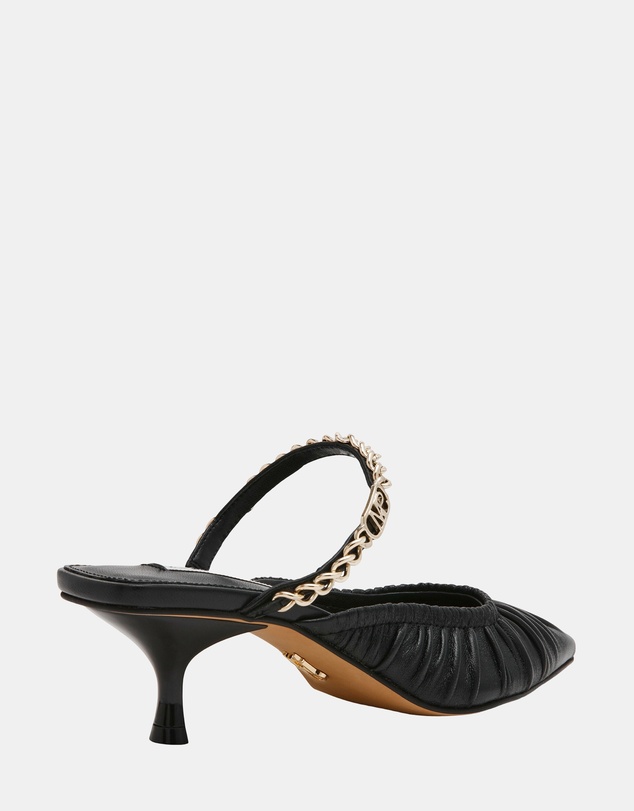 Steve Madden - Small-Talk Black Leather Heels