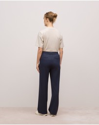 Trenery - Ponte Pintucked Wide Leg Pant in Night Sky