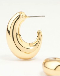Lovisa - Gold Plated Brass Elongated Chunky Hoop Earrings