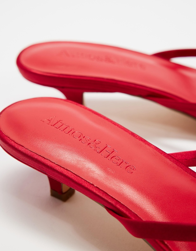 Atmos&Here - Oceane Satin Kitten Heel Sandals