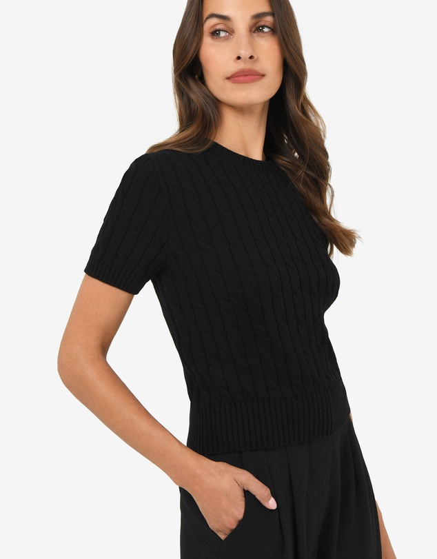 Forcast - Anita Short Sleeve Cable Knit