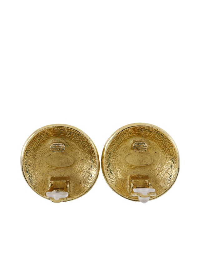 Pre-Loved by Azura Reborn - Pre-Loved Gold Plated Rue Cambon Medallion Clip On Earrings